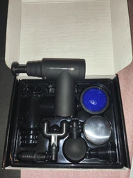 Масажер пістолет перкусійний сенсорний 6в1 Massage Gun для тіла спини ніг і шиї м'язів ультракомпактний ударний ручний чорний