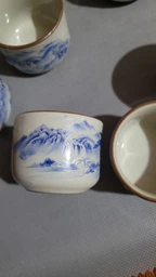 Набор для чайной церемонии Lesko ZBY292 Blue+White приготовления чая набор пиал заварник чайник 6 персон