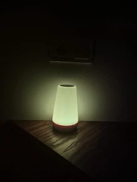 Аккумуляторний нічник з USB зарядкою LED RGB лампа в спальню Villa Volance з пультом, зміна 13 кольорів, регулювання яскравості біла + жовта фото від покупців 7