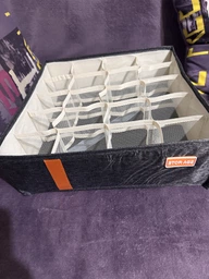 Набор органайзеров коробок контейнеров ящиков 3DTOYSLAMP 2 шт по 20 ячеек 32х32х11 см в шкаф комод тумбочку для организации хранения вещей одежды белья носков ремней галстуков аксессуары для гардероба комнаты спальни гардеробной серый фото от покупателей 7