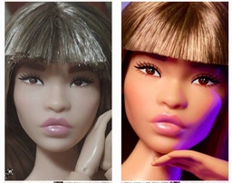 Лялька Барбі колекційна Пишна з довгим каштановим волоссям Barbie Signature Looks Modern Y2K Fashion, Curvy Long Brown Hair #24 (HRM16) фото від покупців 3