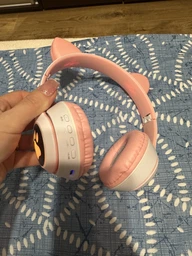 Беспроводные наушники с кошачьими ушками CAT EAR Bluetooth 5.0 + EDR детские наушники, игровые с блютуз гарнитурой и LED подсветкой, черные VIV-23M фото от покупателей 4