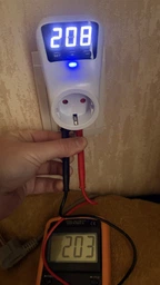 Реле напряжения для холодильника 16A 230V — розетка защиты от перепадов напряжения, стабилизатор напряжения с цифровым дисплеем, автоматическое восстановление, EU вилка белый 2100116 фото от покупателей 2