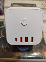 Сетевой фильтр тройник LENCENT PA037EU 7 в 1 с выключателем + 2 USB/2TYPE-C