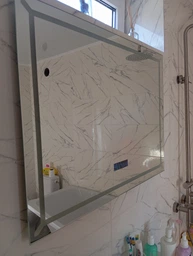 Зеркало с подсветкой LED 80х60 см зеркало для ванной комнаты смарт зеркало светодиодное с подогревом и дисплеем BRS фото от покупателей 1