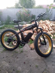 Велосипед електричний потужний електро фетбайк велосипед для дорослих fatbike електровелосипед з рамою на акумуляторі з дисплеєм фарою широкими колесами гірський чоловічий для міста села бездоріжжя Shimano 1000W 48v 13Ah New Speed Жовто-чорний 66110