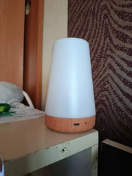 Аккумуляторний нічник з USB зарядкою LED RGB лампа в спальню Villa Volance з пультом, зміна 13 кольорів, регулювання яскравості біла + жовта фото від покупців 4