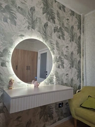 Кругле настінне дзеркало ModernHome з LED-підсвіткою 80 см.