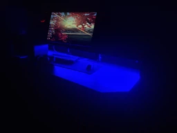 Компьютерный стол с LED подсветкой, шкафчиком и выдвижным ящиком фото от покупателей 1