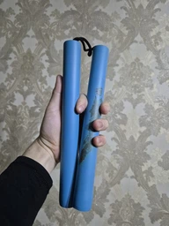 Нунчаки нунчаку тренировочные для начинающих со шнуром GDragon Sport для тренировки соедененные веревкой с неопреновым покрытием мягкие легкие на шнуре из пластика безопасные Зеленые 3_4_0_4
