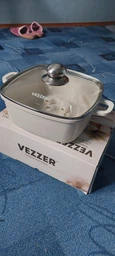 Каструля Vezzer з білим мармуровим покриттям з кришкою 4.5 л (VZ8118) фото від покупців 1