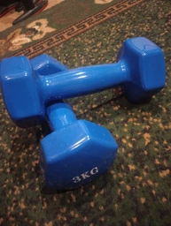 Гантель металлическая с виниловым покрытием 3 кг 1 шт Feel Fit Синій