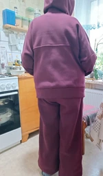 Теплий спортивний костюм жіночий (толстовка та палацо) однотонний великих розмірів з трьохнитки на флісі 52-54 графіт (темно-сірий) фото від покупців 1