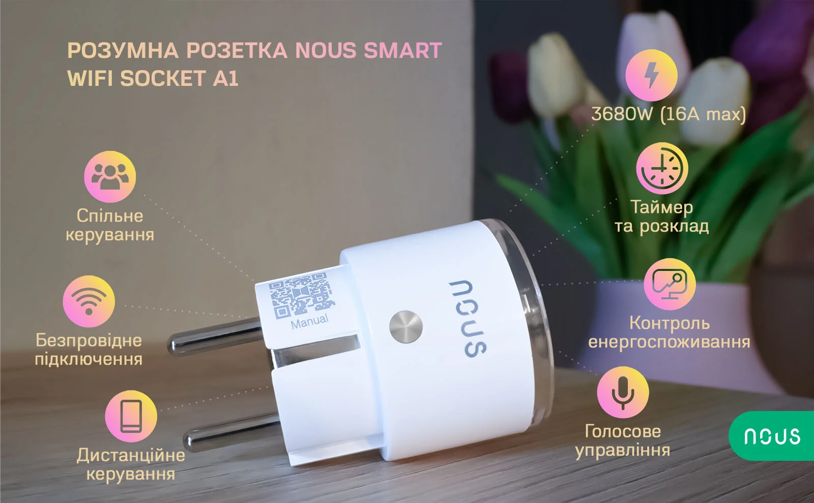 Wi-Fi розетка Nous