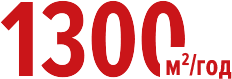 1300 м²/год