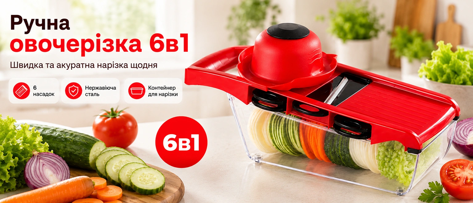 Ручная овощерезка 6в1 BRS Red