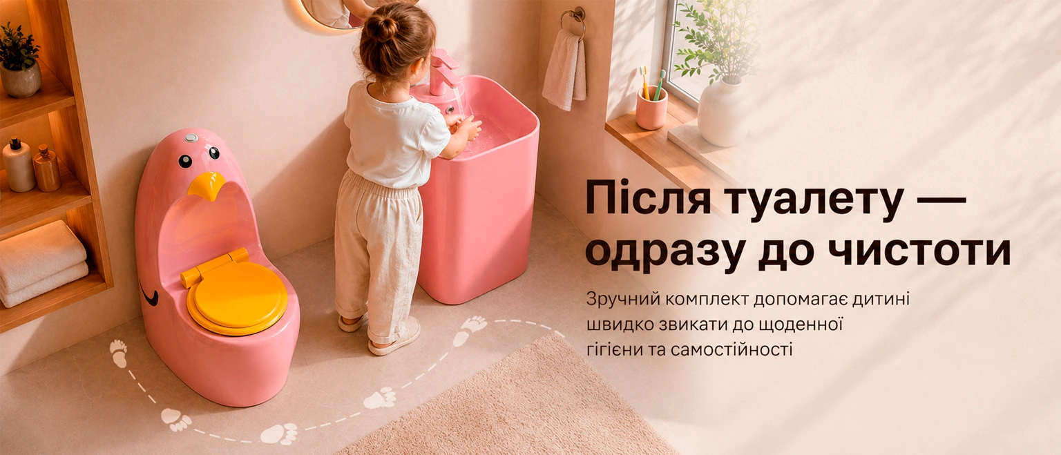 Детский комплект сантехники Asans Pink