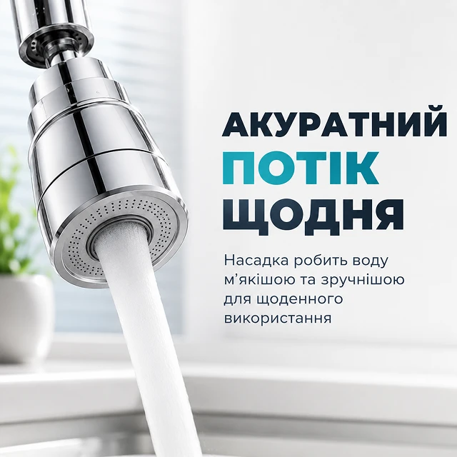 Рівномірний м'який потік води з аератора
