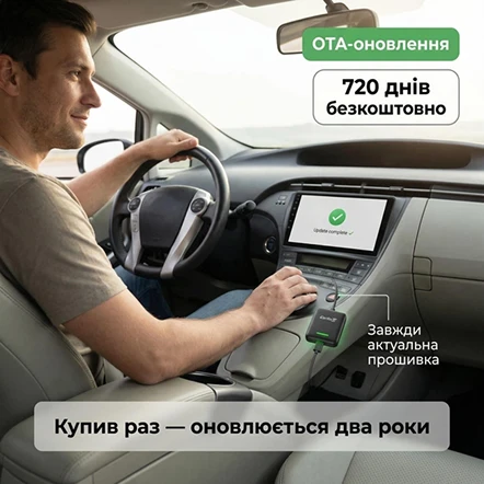 Компактный дизайн адаптера CarlinKit CCPA Plus, который удобно размещается в салоне авто