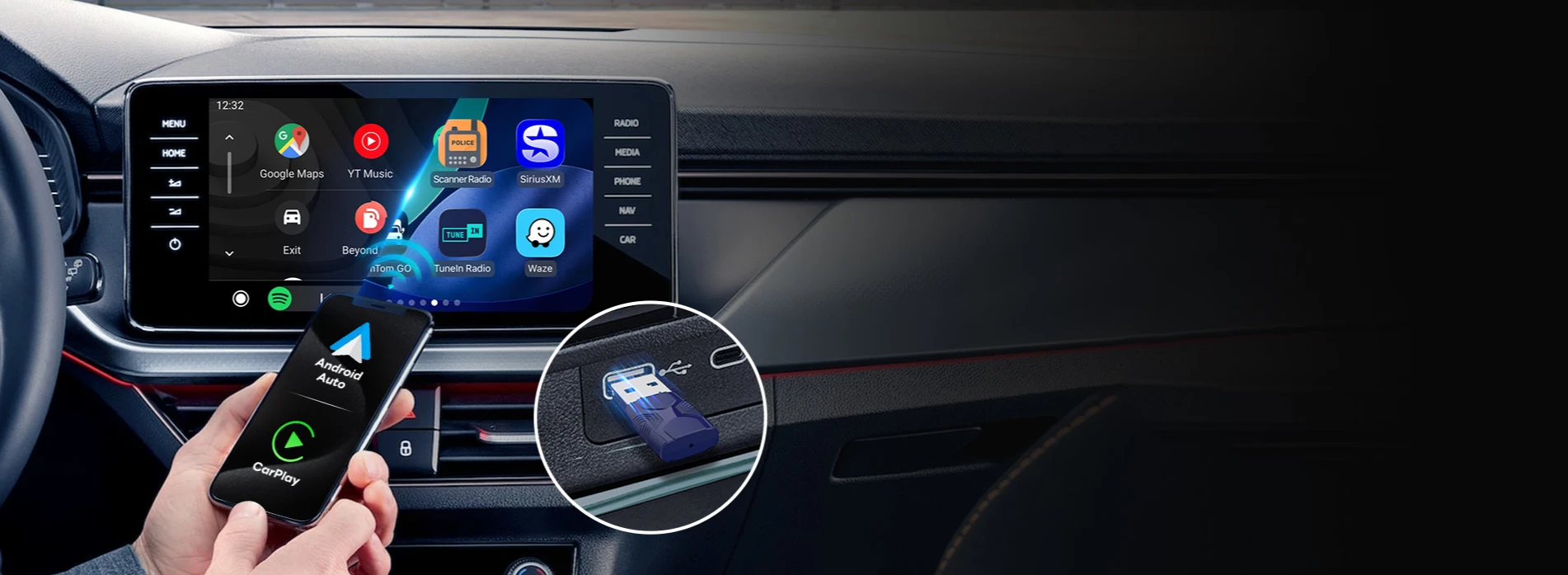Автоматичне підключення адаптера CarlinKit Mini Ultra 2 під час кожного запуску двигуна