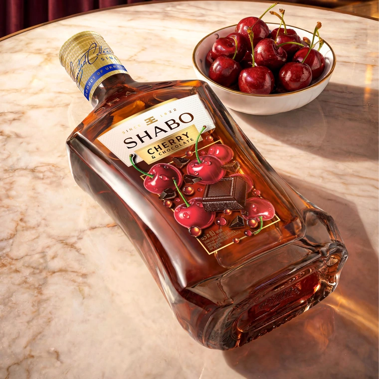 Бутылка SHABO Cherry & Chocolate с вишнями и шоколадом