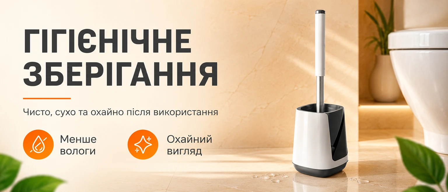 Силіконовий йоржик для унітазу AVA Grey-White з вентильованою підставкою