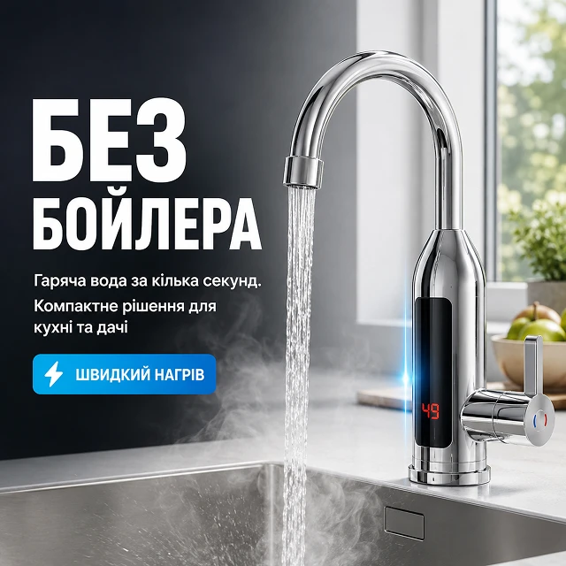 Кран-водонагрівач забезпечує гарячу воду без встановлення бойлера