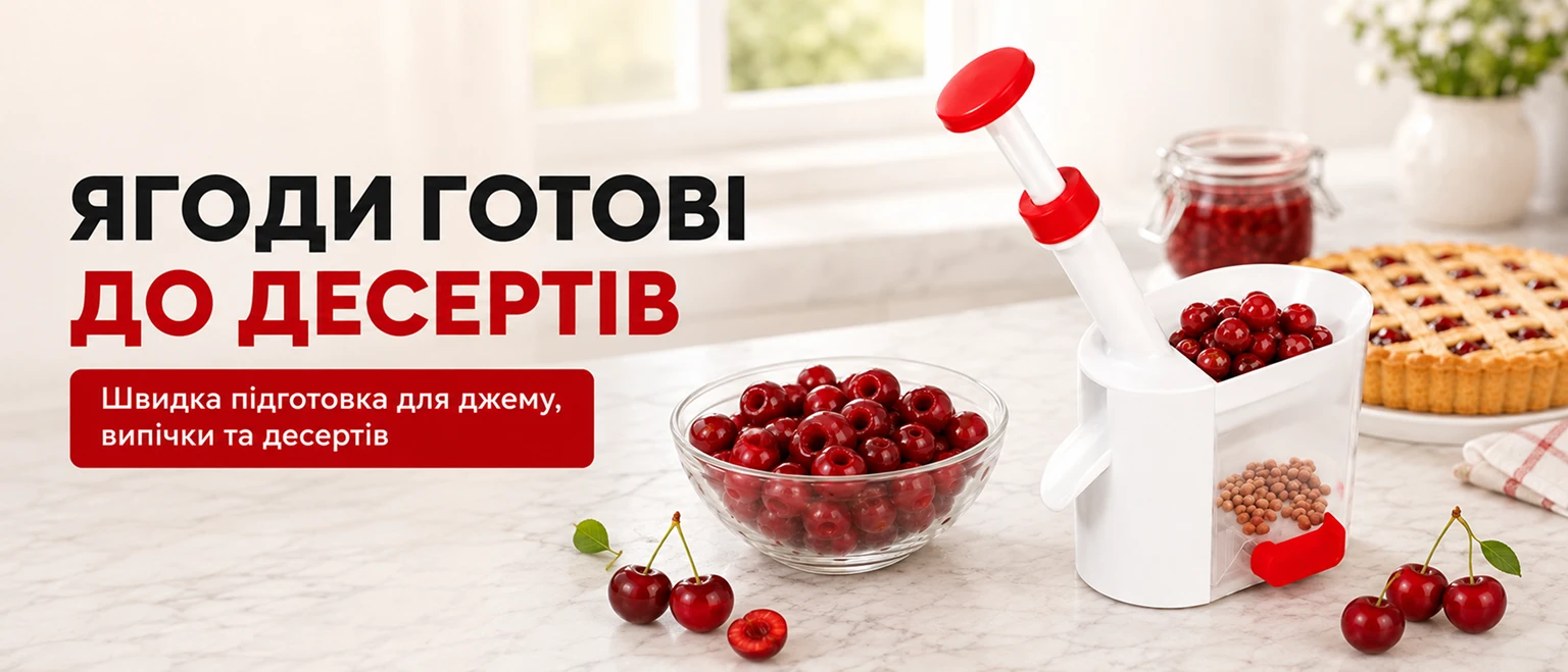 Ручная машинка Lemleo Red для быстрого удаления косточек из вишни и черешни