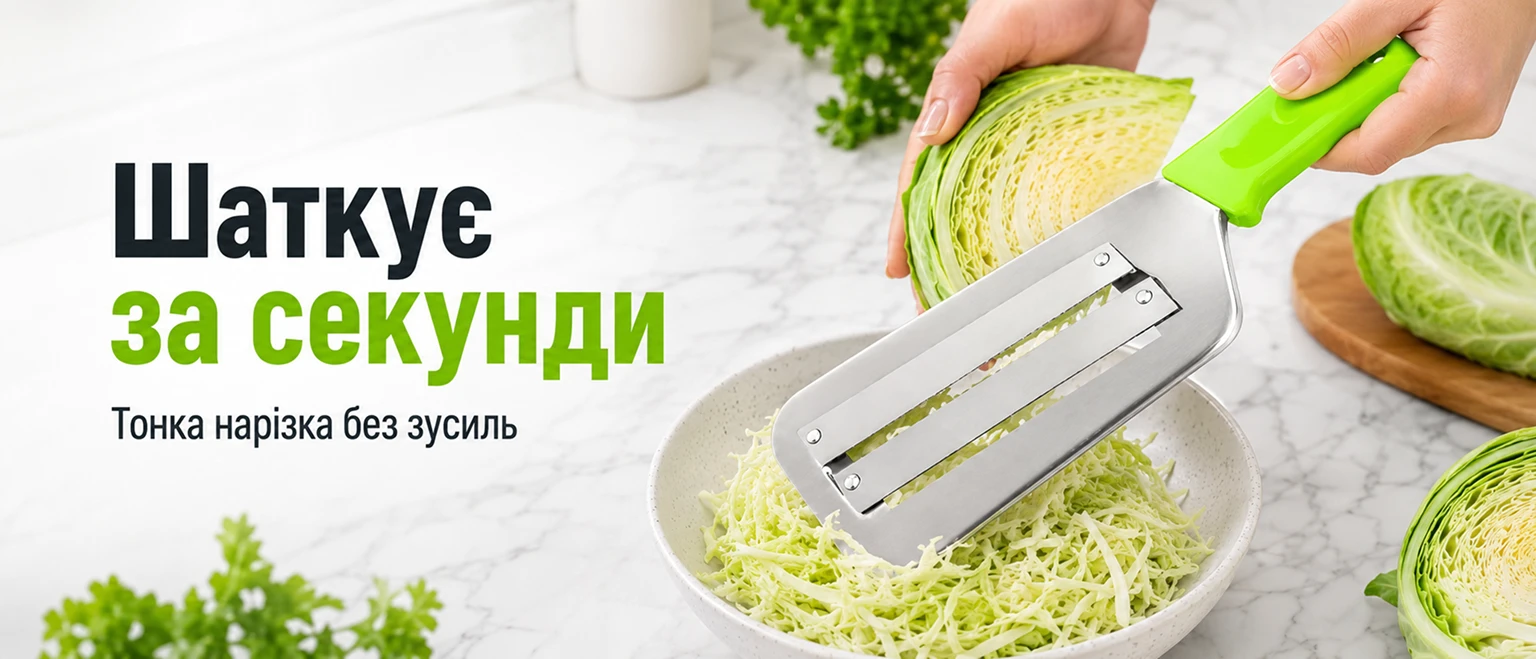 Подвійний ніж-сокира Empire Green MIX для швидкого шаткування капусти та овочів