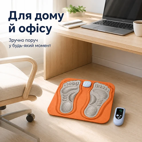 Удобное использование массажного коврика во время работы в офисе или дома