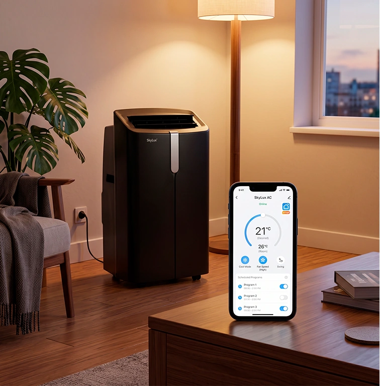 Керування мобільним кондиціонером SkyLux через застосунок на смартфоні