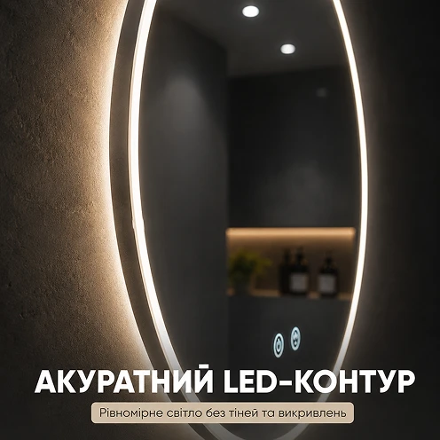 Рівномірний та акуратний світлодіодний контур дзеркала