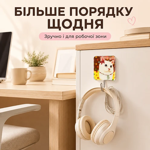 Зручне розвішування дрібних речей на гачку у робочому кабінеті