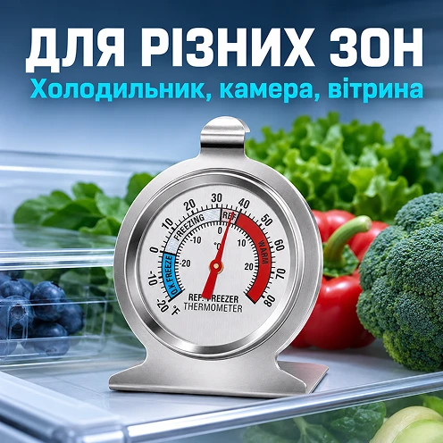 Зручне щоденне розміщення термометра у будь-якій зоні холодильної камери
