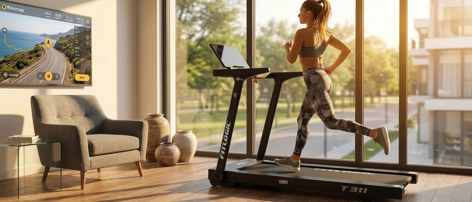 Беговая дорожка FitLogic T311 в светлой гостиной