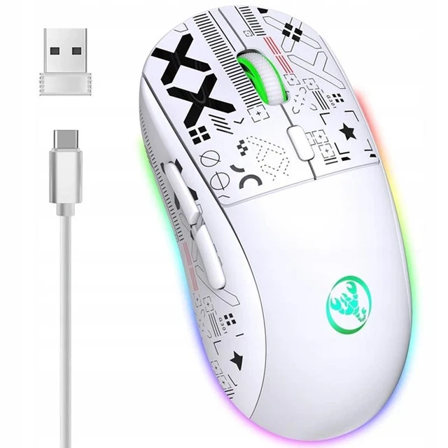 Трехрежимная беспроводная игровая мышь HXSJ T90 с подключением по 2.4G, Bluetooth и USB