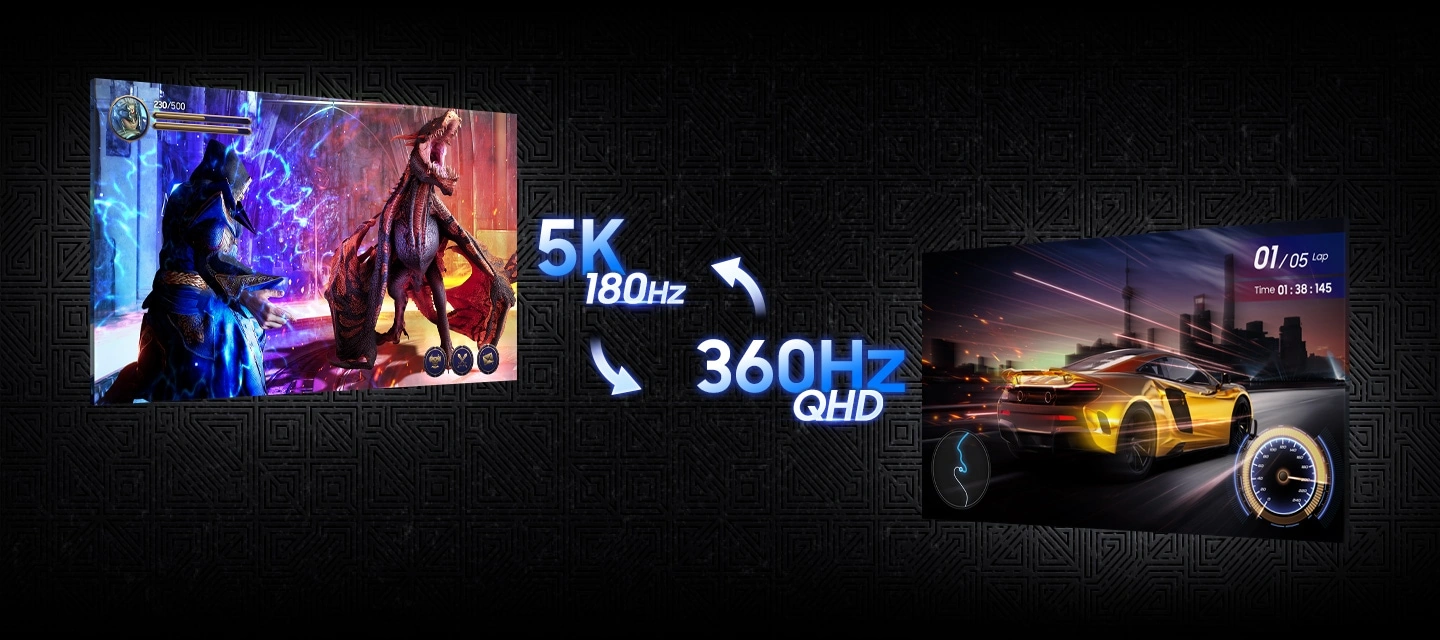 Режим Dual Mode: 5K 180 Гц или QHD 360 Гц на Odyssey G8