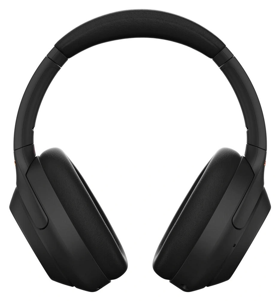 Беспроводные наушники Sony WH-1000XM4 чёрного цвета, вид спереди