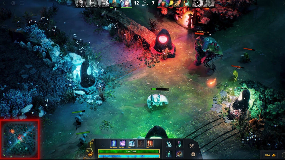 Демонстрація роботи функції MOBA Map Helper на ігровій мапі