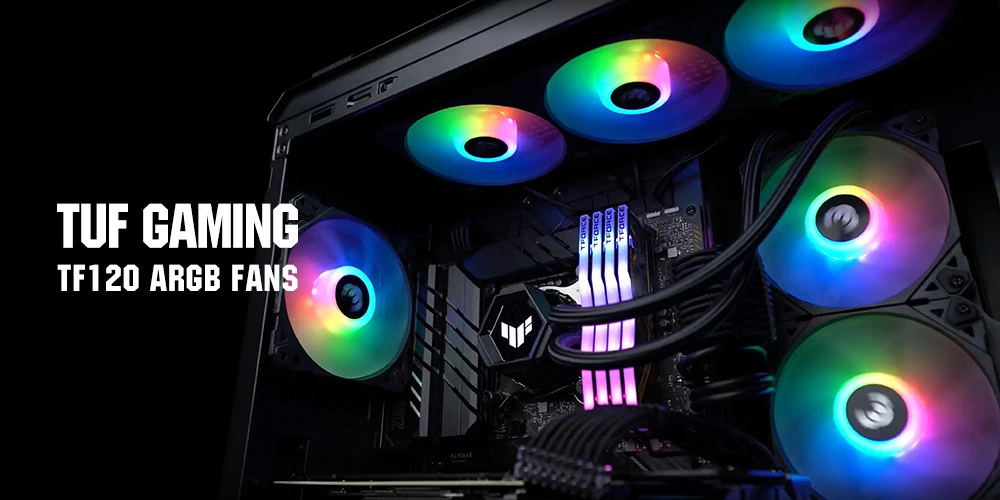 Комплект із трьох вентиляторів TUF Gaming TF120 ARGB з підсвічуванням у корпусі ПК