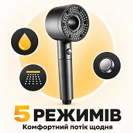 Душова лійка з підтримкою п'яти різних режимів