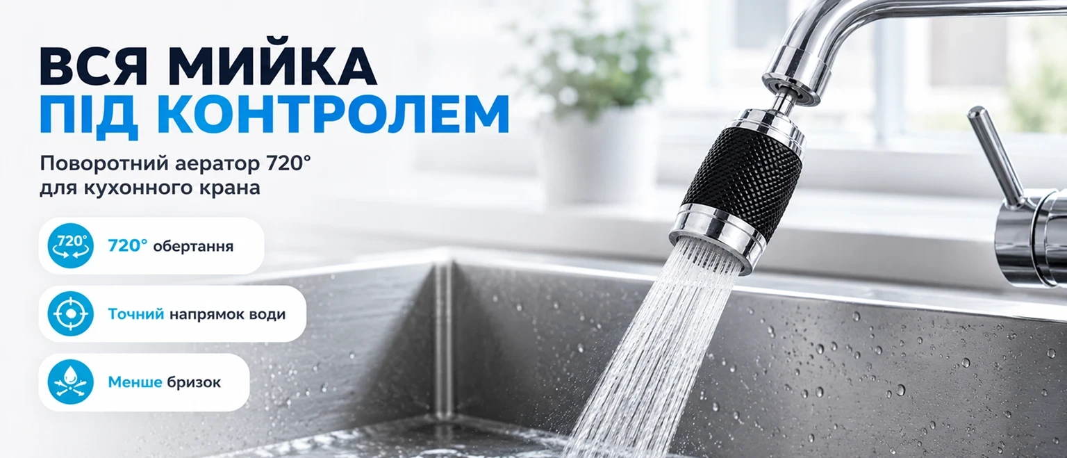 Поворотный гибкий аэратор для кухонного крана BRS Silver