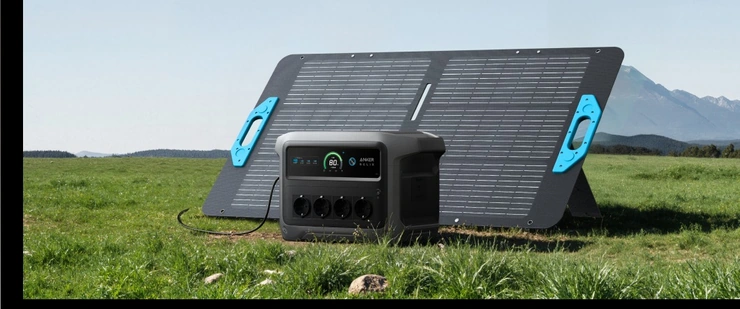 Зарядка станции Anker SOLIX C1000 Gen 2 от двух солнечных панелей