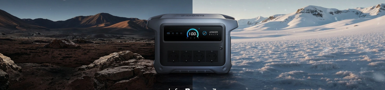 Зарядная станция Anker SOLIX C1000 Gen 2 в зимних горах