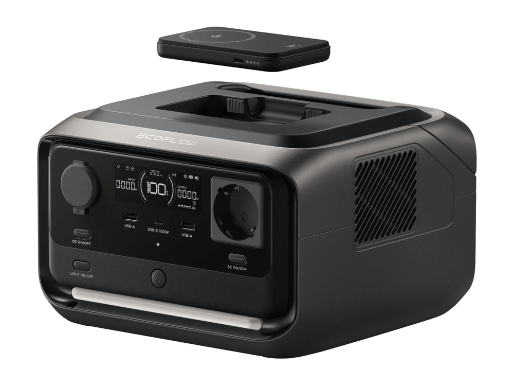 Съёмный павербанк с беспроводной зарядкой на станции EcoFlow RIVER 3 Max Plus