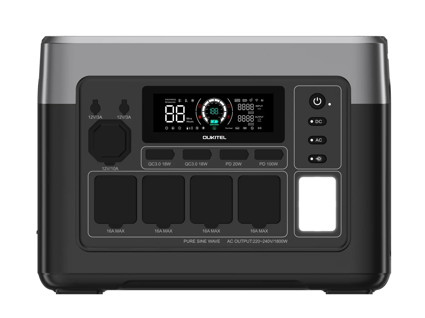 Передняя панель зарядной станции Oukitel P1500E Plus