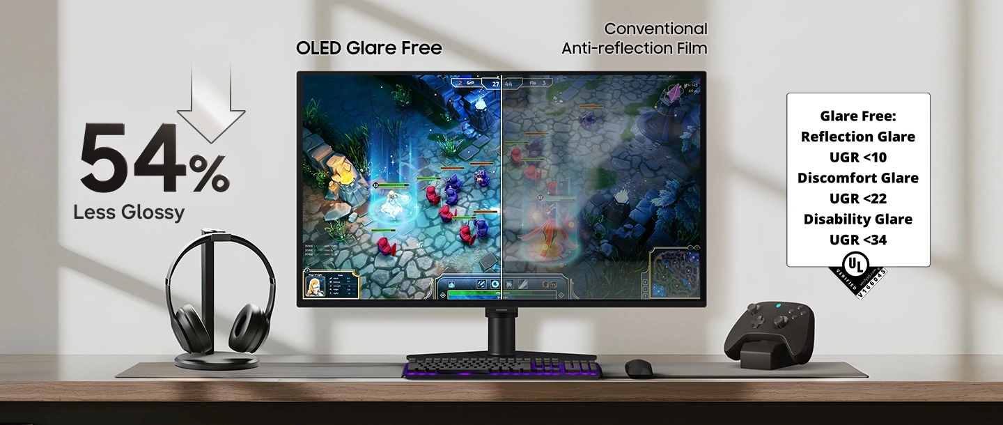 Антиблікова технологія Glare Free на екрані Odyssey OLED G6