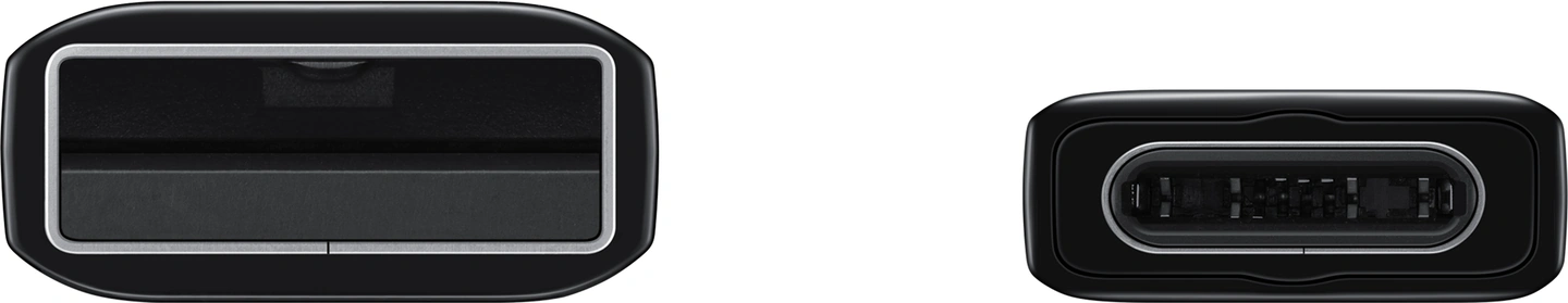 Торцы коннекторов USB Type-A и USB Type-C кабеля Samsung
