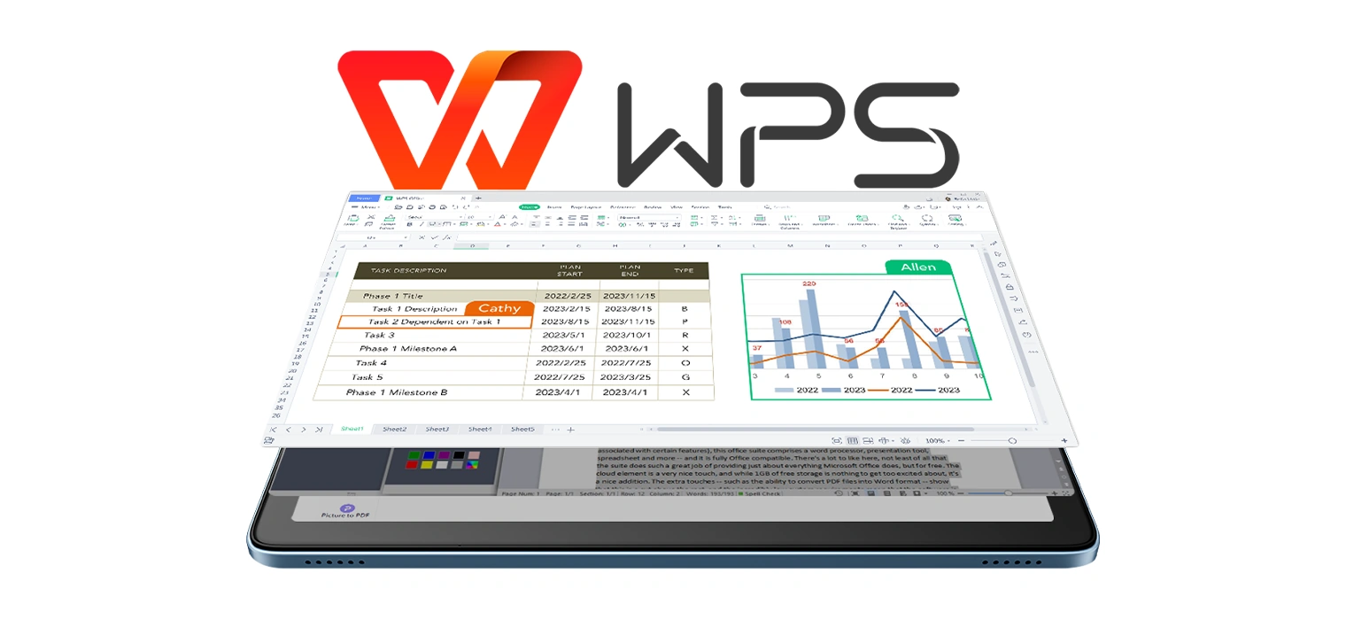 Пакет WPS Office на планшете Blackview Tab 60 Pro