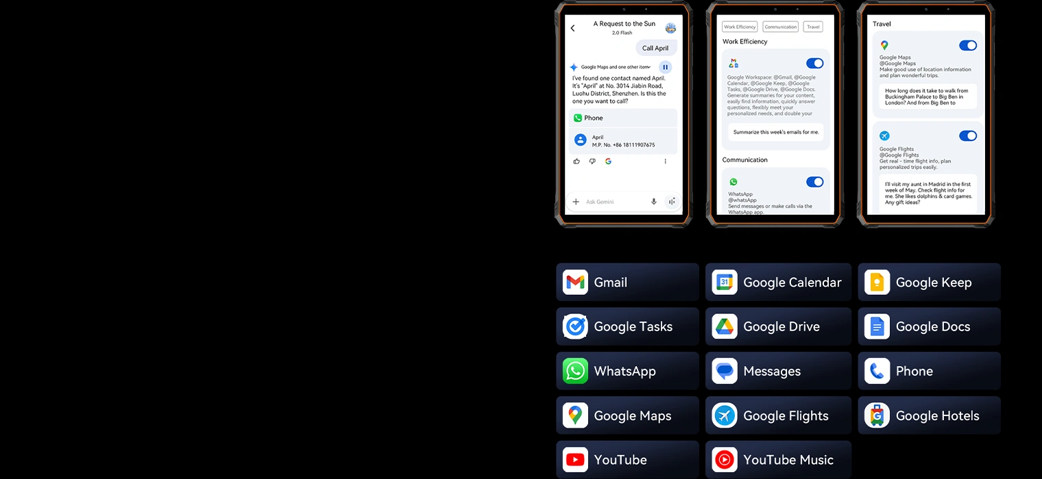 Планшет Blackview Active 5 с приложениями Google и помощником Gemini на экране